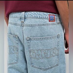 Empyre Men Ultra Loose Fit Colby Light Wash Skate Jeans Size 28 Baggy Skater